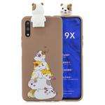 For Huawei Honor 9X Pro Cartoon Shockproof TPU Protective Case with Holder(Hamsters)