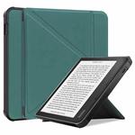 For KOBO Libra2 2021 TPU Multi-folding Leather Tablet Case(Dark Green)