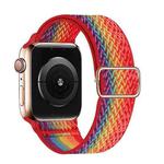 W Texture Nylon Strap For Apple Watch Ultra 49mm / Series 8&7 45mm / SE 2&6&SE&5&4 44mm / 3&2&1 42mm(Rainbow)