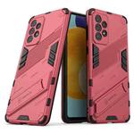 For Samsung Galaxy A73 5G Punk Armor 2 in 1 PC + TPU Shockproof Phone Case with Invisible Holder(Light Red)