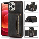 For iPhone 13 Pro Max Three-fold Leather Phone Case with Card Slot & Wallet & Holder (Black)