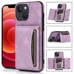 For iPhone 13 Pro Three-fold Leather Phone Case with Card Slot & Wallet & Holder (Purple)