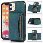 For iPhone 12 / 12 Pro Three-fold Leather Phone Case with Card Slot & Wallet & Holder(Blue)