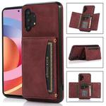 For Samsung Galaxy A32 5G Three-fold Leather Phone Case with Card Slot & Wallet & Holder(Wine Red)