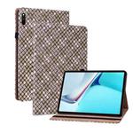 For Huawei MatePad 11 2021 Color Weave Leather Tablet Case with Holder(Brown)