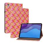 For Lenovo Tab M10 HD Gen 2 TB-X306X Color Weave Leather Tablet Case with Holder(Rose Red)