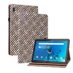 For Lenovo Tab  M10 TB-X605L Color Weave Leather Tablet Case with Holder(Brown)