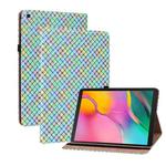 For Samsung Galaxy Tab A 10.1 2019 T510 Color Weave Leather Tablet Case with Holder(Rainbow)