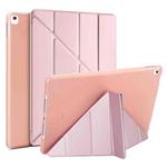 Multi-folding PU Leather Matte TPU Tablet Case For iPad Pro 10.2 2021 / 2020 / 10.5 2017(Rose Gold)