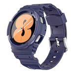 For Samsung Galaxy Watch4 40mm Carbon Fiber Sport Silicone Integrated Watch Band(Midnight Blue)