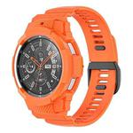 For Samsung Galaxy Watch4 Classic 42mm Carbon Fiber Sport Silicone Integrated Watch Band(Orange)