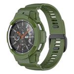 For Samsung Galaxy Watch4 Classic 42mm Carbon Fiber Sport Silicone Integrated Watch Band(Dark Green)