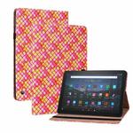 For Amazon Kindle Fire HD8 2020 Color Weave Smart Leather Tablet Case(Rose Red)