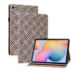 For Samsung Galaxy Tab S6 Lite Color Weave Smart Leather Tablet Case(Brown)