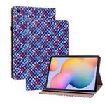 For Samsung Galaxy Tab S6 Lite Color Weave Smart Leather Tablet Case(Blue)