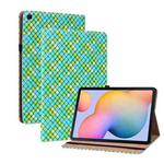 For Samsung Galaxy Tab S6 Lite Color Weave Smart Leather Tablet Case(Green)