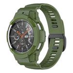 For Samsung Galaxy Watch4 Classic 46mm Carbon Fiber Sport Silicone Integrated Watch Band(Dark Green)