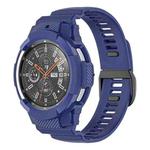 For Samsung Galaxy Watch4 Classic 46mm Carbon Fiber Sport Silicone Integrated Watch Band(Midnight Blue)
