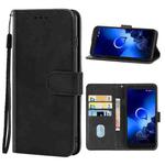 Leather Phone Case For Alcatel 1C(Black)