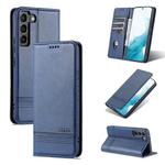 For Samsung Galaxy S22 AZNS Magnetic Calf Texture Horizontal Flip Leather Phone Case(Dark Blue)