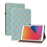 Color Weave Smart Leather Tablet Case For iPad 10.2 2019/Air 2019/10.5/10.2 2020/2021(Rainbow)