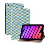 For iPad mini 6 Color Weave Smart Leather Tablet Case(Rainbow)