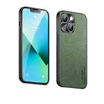 Suede Leather Phone Case For iPhone 13(Matcha Green)