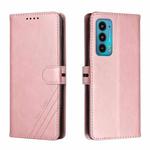 For Motorola Edge 20 Cow Texture Leather Phone Case(Rose Gold)