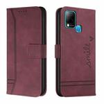 For Infinix Hot 10s Retro Skin Feel TPU + PU Leather Phone Case(Wine Red)