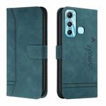 For Infinix Hot 11 Retro Skin Feel TPU + PU Leather Phone Case(Dark Green)