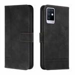 For Infinix Note 10 Retro Skin Feel TPU + PU Leather Phone Case(Black)