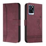 For Infinix Note 10 Pro Retro Skin Feel TPU + PU Leather Phone Case(Wine Red)