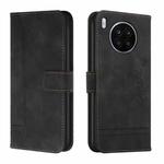 For Honor 50 Lite Retro Skin Feel TPU + PU Leather Phone Case(Black)