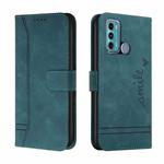 For Motorola Moto G31 / G41 Rear Fingerprint Retro Skin Feel TPU + PU Leather Phone Case(Dark Green)