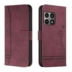 For OnePlus 10 Pro 5G Retro Skin Feel TPU + PU Leather Phone Case(Wine Red)