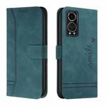 For ZTE Axon 30 Retro Skin Feel TPU + PU Leather Phone Case(Dark Green)