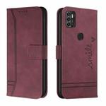For ZTE Blade A7s 2020 Retro Skin Feel TPU + PU Leather Phone Case(Wine Red)