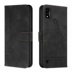 For ZTE Blade A51 Retro Skin Feel TPU + PU Leather Phone Case(Black)