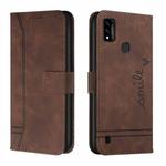 For ZTE Blade A51 Retro Skin Feel TPU + PU Leather Phone Case(Coffee)