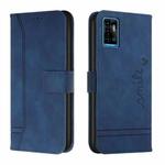 For ZTE Blade A71 Retro Skin Feel TPU + PU Leather Phone Case(Blue)