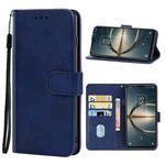 Leather Phone Case For TCL 30 V 5G(Blue)