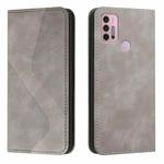 For Motorola Moto G31 / G41 Skin Feel Magnetic S-type Leather Phone Case(Grey)
