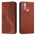 For Motorola Moto G31 / G41 Skin Feel Magnetic S-type Leather Phone Case(Brown)