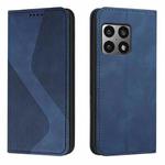 For OnePlus 10 Pro Skin Feel Magnetic S-type Leather Phone Case(Blue)