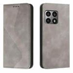 For OnePlus 10 Pro Skin Feel Magnetic S-type Leather Phone Case(Grey)