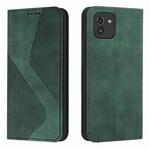 For Samsung Galaxy A03 166mm Skin Feel Magnetic S-type Leather Phone Case(Green)