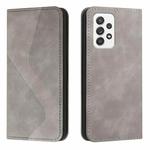 For Samsung Galaxy A53 5G Skin Feel Magnetic S-type Leather Phone Case(Grey)