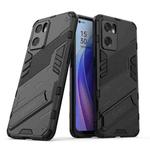 For OPPO Reno7 SE 5G Punk Armor 2 in 1 PC + TPU Shockproof Phone Case with Invisible Holder(Black)