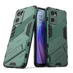 For OPPO Reno7 SE 5G Punk Armor 2 in 1 PC + TPU Shockproof Phone Case with Invisible Holder(Green)