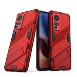 For Xiaomi Mi 12 Punk Armor 2 in 1 PC + TPU Shockproof Phone Case with Invisible Holder(Red)